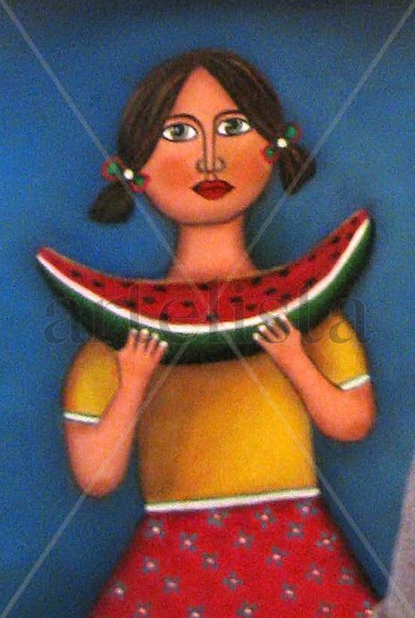 Niña con sandia