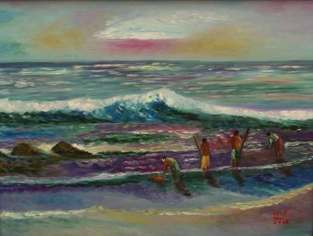 Los pescadores Oil Canvas Marine Painting