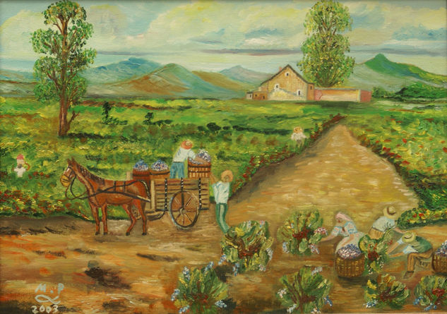 Montilla en vendimia Oil Canvas Landscaping