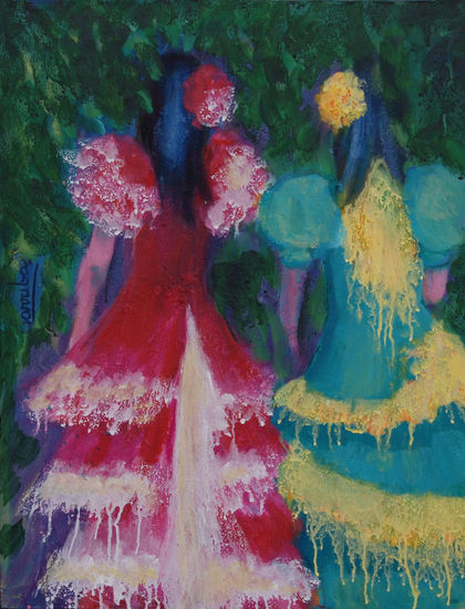 Ninfas de la fiesta Oil Canvas Landscaping