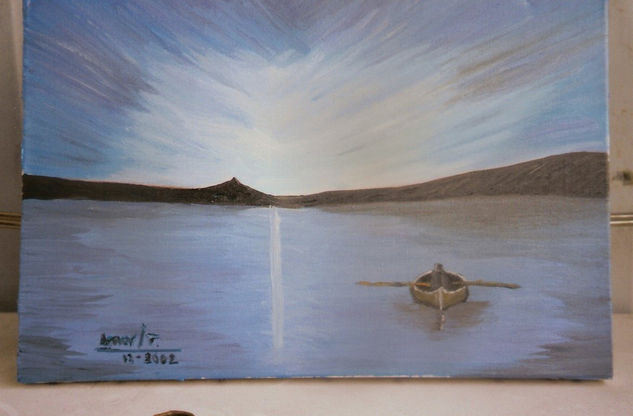 28-CALMA SERENA Oil Canvas Marine Painting