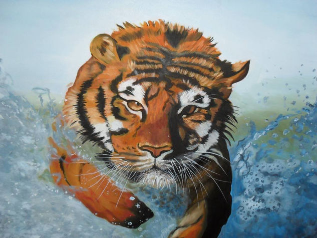 Tigre de Bengala Oil Canvas Animals