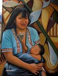 Mujer con Niño Oil Canvas