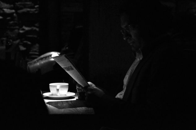 Coffee Man with newspaper 