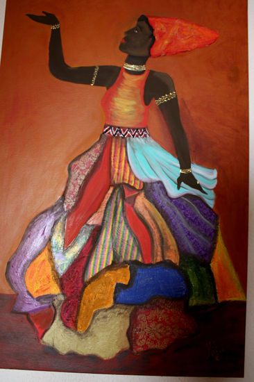 color de Àfrica Acrylic Canvas Figure Painting