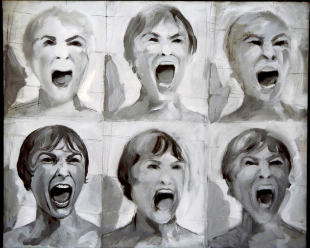 El grito de Janet Leigh. Oil Canvas Portrait