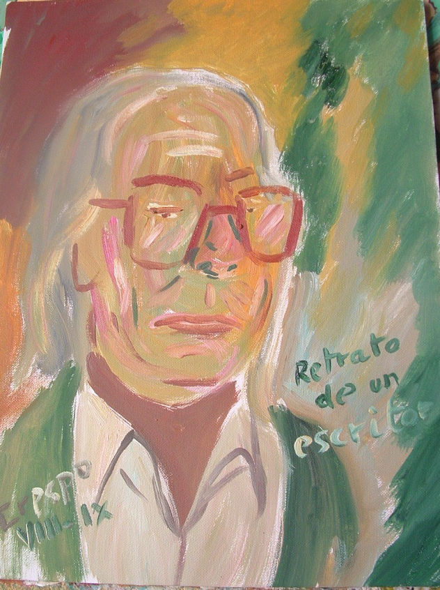 Retrato de un escritor,óleo sobre lienzo en bastidor 30x40 cm. de Crespo