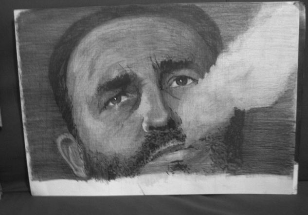 retrato Fidel Castro Grafito