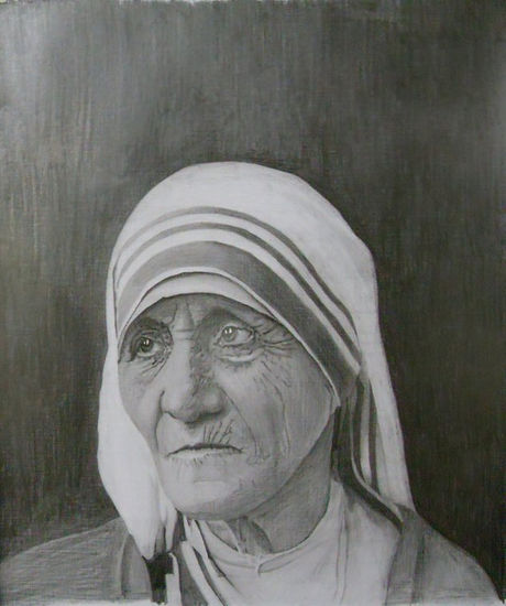 retrato Madre teresa de Calcuta Graphite