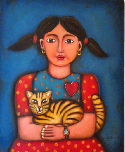 Niña con gato
