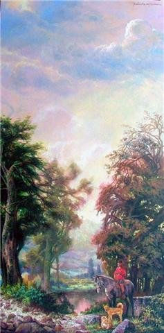 TRES EN EL CAMINO Oil Canvas Landscaping