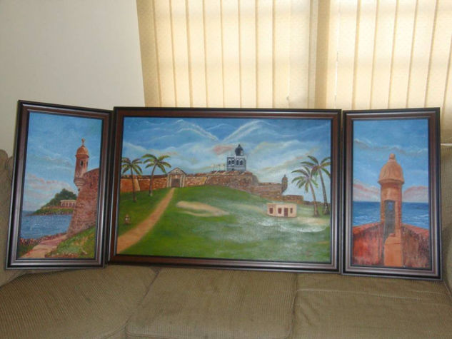 El Castillo del Morro Oil Canvas Landscaping