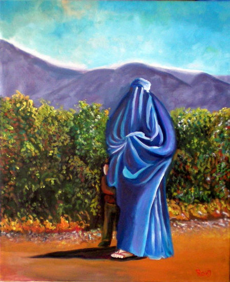 Mujer Afgana Acrylic Canvas Figure Painting