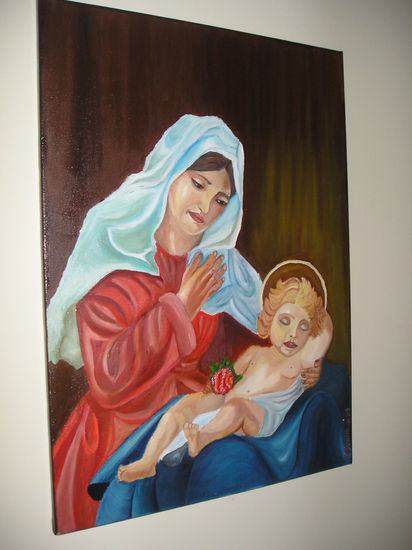 madonnacon bambino Oil Canvas Figure Painting