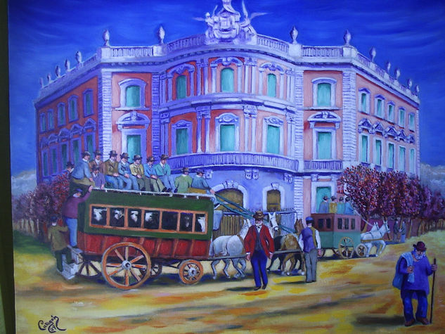 CAMINO HACIA LOS TOROS-1890 (PALACIO DE LINARES) Oil Canvas Landscaping