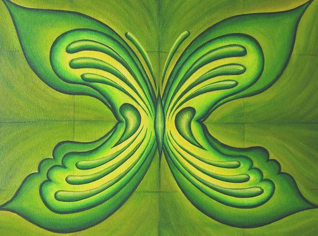 Green butterfly Acrylic Canvas Others