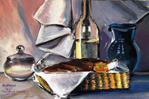 Bodegón (École Nationale Supérieure des Beaux-Arts de Paris) Acrylic Paper Still Life Paintings