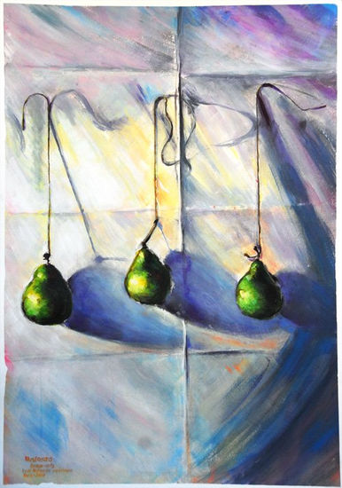 Peras. (École Nationale Supérieure des Beaux-Arts de Paris) Acrylic Paper Still Life Paintings