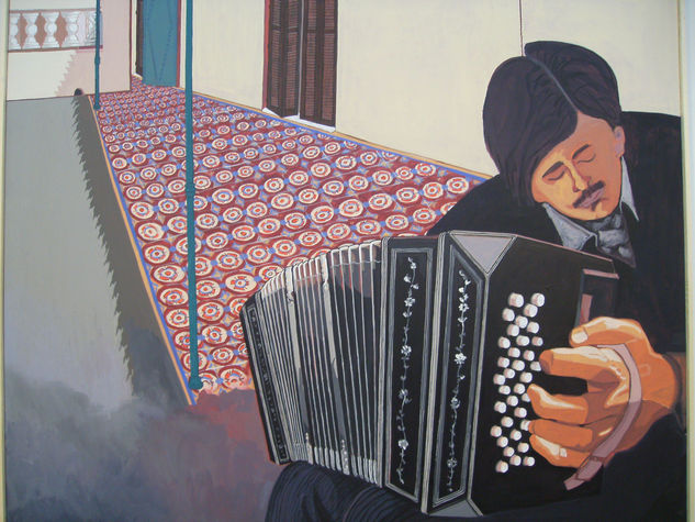 RECUERDOS DE BANDONEON tango Óleo Lienzo Paisaje