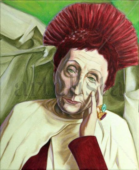 Edith Sittwell Acrylic Canvas Portrait