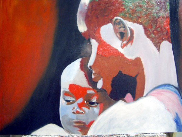 maternidad  de malawi Oil Canvas Portrait