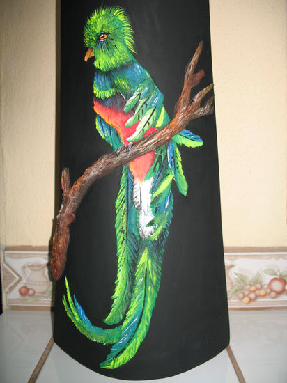 Quetzal en relieve Óleo Lienzo Paisaje