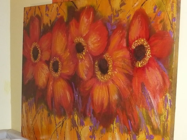 Pasion Acrylic Canvas Floral Painting