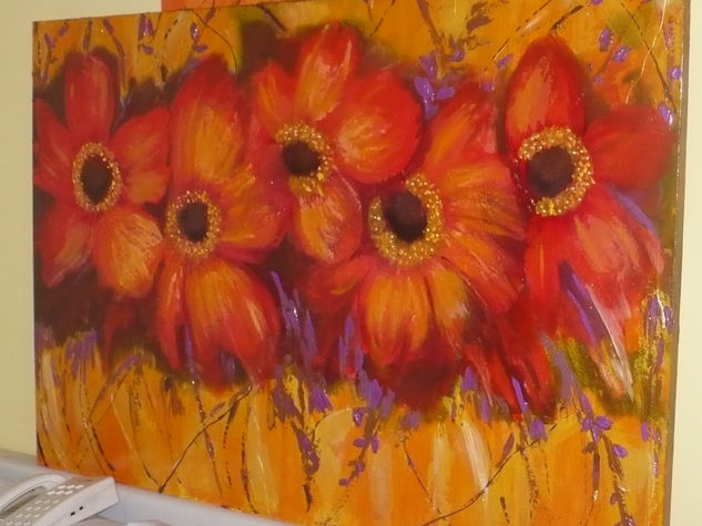 Pasion Acrylic Canvas Floral Painting