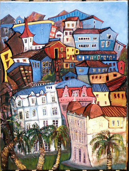 Valparaíso Ebrio Oil Canvas