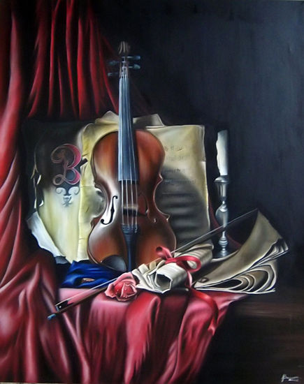 Violin Oil Canvas Still Life Paintings