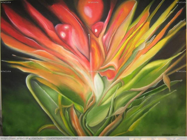 FLOR ABSTRACTA Oil Canvas Floral Painting