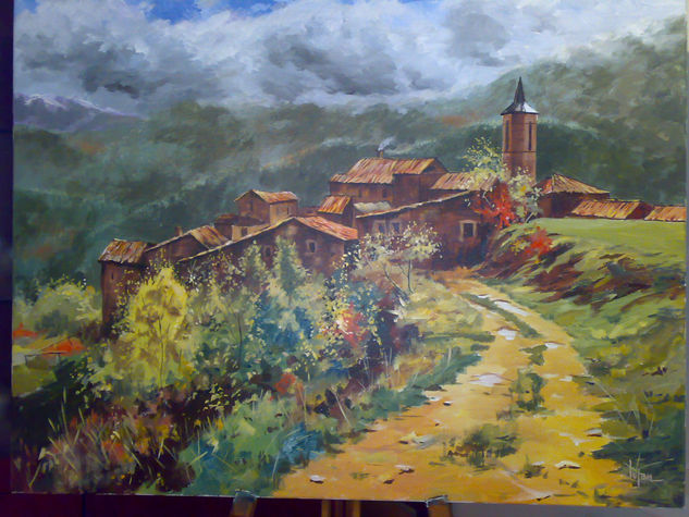 NUBES EN LA CERDANYA Acrylic Canvas Landscaping