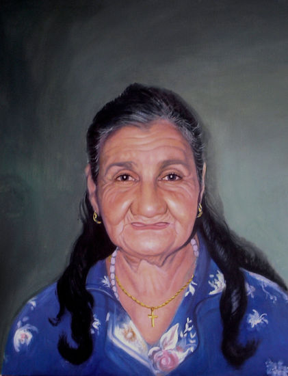 abuela Óleo Lienzo Retrato