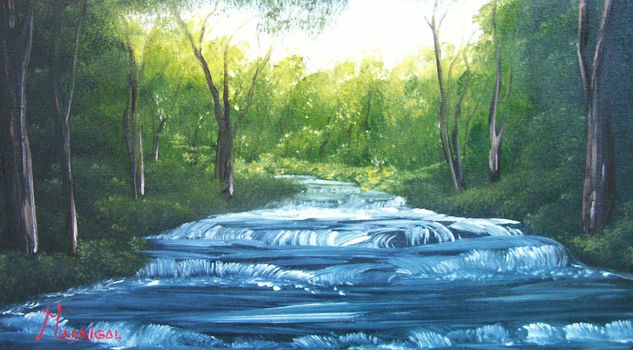 Arroyo de escalones Oil Canvas Landscaping