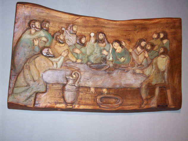 santa cena Wood Figurative