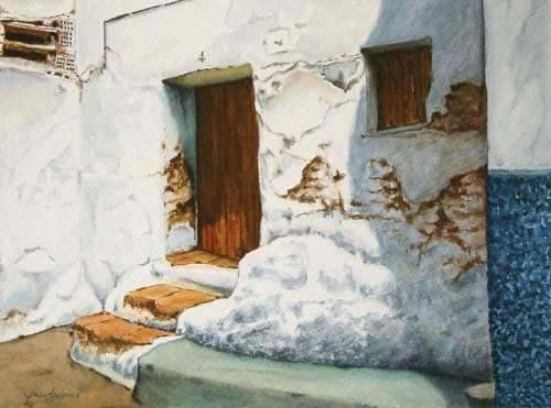 Un rincón en el tiempo (Casares-Málaga) Watercolour Card Landscaping