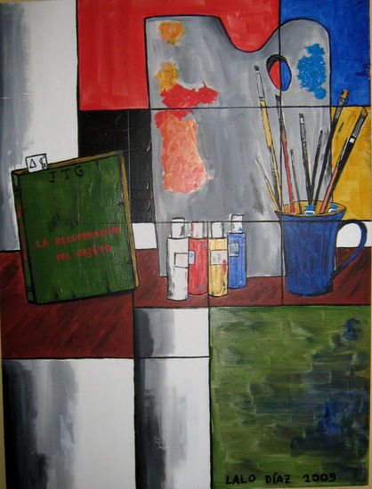 Bodegon con libro Acrylic Others Still Life Paintings