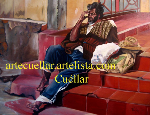 EL VIAJERO DE CAJAMARCA Oil Canvas Figure Painting