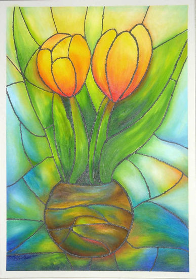 Tulipanes Oil Canvas Landscaping