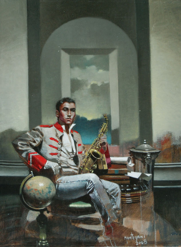 Figura con chaqueta de músico
