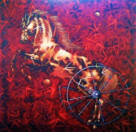 From the Kingdom's Horses: "Forza Forza III" Media Mixta Tela Animales