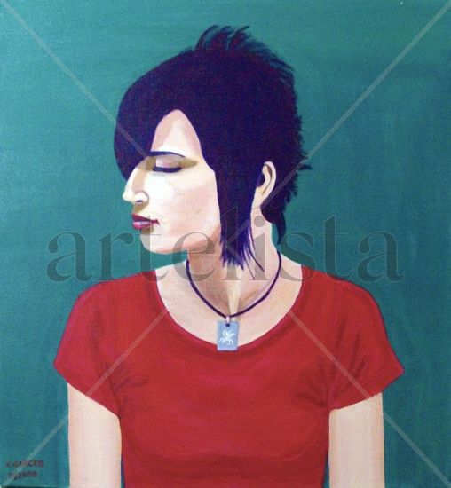 La hija de 16 años Acrylic Canvas Portrait