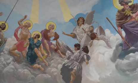 Pintura Mural en Cúpula del Santuario del Señor de Locumba (130 metros cuadrados, 10 metros de altura)