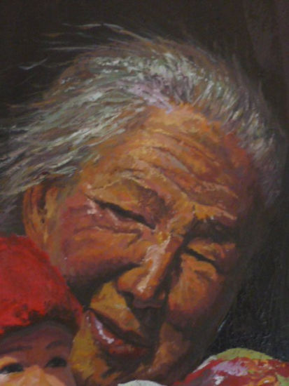 abuela Óleo Lienzo Retrato