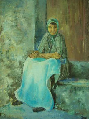 ANCIANA SENTADA Oil Canvas