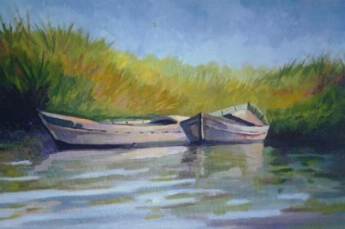 ALBUFERA Y SUS BARCAS Oil Canvas