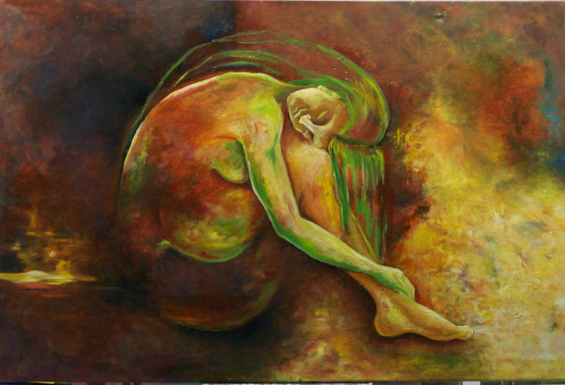 Tibieza de nido Oil Canvas Nude Paintings