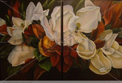 Díptico magnolias