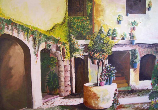 patio andaluz Oil Canvas Landscaping