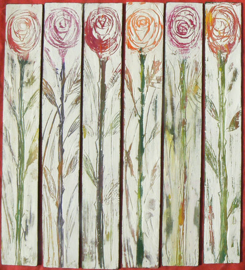 serie rosas 1 Acrylic Panel Floral Painting